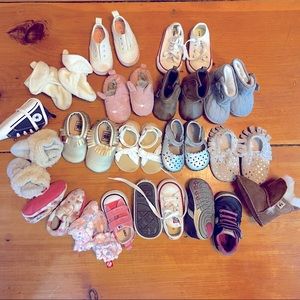 Infant Fall, Winter, Summer Baby Shoe Collection.  Various Brands and Sizes